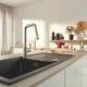 Змішувач для кухні із висувною лійкою GROHE Eurosmart сатин метал 30619DC0 - зображення 3