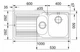 Мийка для кухні FRANKE нержавіюча сталь Logica Line LLL 651 1000x500мм прямокутна накладна мікротекстура 0.8мм на півтори чаші із сифоном 101.0381.836 - зображення 4