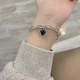 Браслет-цепочка женский серебро застежка карабин кулон-подвеска крестик корона 7116 - изображение 4