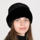Женская трикотажная шапка с натуральным мехом норки Меховой Стиль Травка 54-60 Черный (135/B) - изображение 1