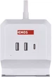 Мережевий подовжувач Emos P0222CQ 2 м 2 розетки з 2xUSB-A+1 x USB-C+Qi з бездротовою зарядкою - зображення 4