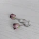 Серьги Hand Made черненные с подвесками из муранского стекла в форме розы - изображение 3
