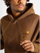 Худі чоловіче Carhartt WIP Hooded American Script I028279-1ZDXX M Коричневе (4064958736462) - зображення 4