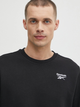 Світшот на флісі утеплений чоловічий Reebok Identity Small Logo Fleece Crew 100202864 S Чорний (1200143505298) - зображення 4