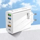 Сетевое зарядное устройство, блок питания 65 Вт, 3 USB + 2 Type-C PD+QC3.0, GaN, адаптер для зарядки, белый - изображение 1