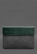 Чехол-конверт с клапаном для MacBook 13, кожа и эко-фетр, зеленый(BB_30004173) - изображение 1