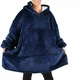 Плед толстовка c капюшоном и руковами Huggle Hoodie 3-в-1 размер универсальный, синий (ma153blue) - изображение 5