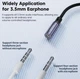 Кабель AUX Mini-jack 3.5 мм до Type-C toocki для iPhone 15/Plus/Pro Max. 16/Plus/ Pro Max, Samsung Xiaomi Huawei Meizu Vivo Oppo Перехідник адаптер Аукс на Тайп-С (USB-C) для навушників 3.5 мм Black-Grey - зображення 5