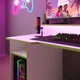 Стол компьютерный игровой Майнкрафт Люкс с подсветкой RGB Белый с салатовой кромкой L=1600мм (арт. SKRZ1000-122) - изображение 5
