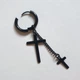 Серьга длинная в стиле панк готическая с крестиками и цепочкой ~7 см Черная - изображение 5