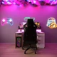 Стол компьютерный игровой Майнкрафт Люкс с подсветкой RGB Белый с красной кромкой L=1600мм (арт.SKRZ1000-118) - изображение 2