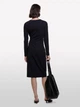 Платье миди осеннее женское Sisley 4NQXLV066-100 L Черное (8056256540243) - изображение 2