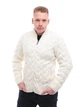 Свитер мужской белый зимний вязаный на молнии 230-608-2 XL - изображение 7