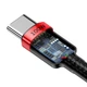 Кабель Baseus Cafule PD2.0 100W flash charging Type-C to Type-C cable 20V 5A 2m Black-Red (CATKLF-AL91) - зображення 5