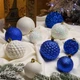 Набор новогодних шаров "Блеск " 40 шт. Подарочный набор елочных шаров Шарики на елку Цвет Синий - изображение 4