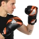 Перчатки боксерские кожаные на липучке FISTRAGE COMBAT VL-6380 (р-р 12oz, черный-оранжевый) - изображение 7