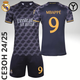 Форма футбольная детская Mbappe (Мбаппе) 9 REAL MADRID 2025, 22 размер, 8 лет, 120-125 см, черная - изображение 1