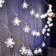 Светодиодная LED гирлянда снежинки на батарейках белый - изображение 1