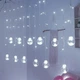 Светодиодная LED гирляндная штора, прозрачный шар с подсветкой белый - изображение 3