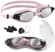 Очки для плавания TSUNAMI Anti-Fog 3 в 1 чехол, беруши и зажим для носа Pink (P-5905973401777) - изображение 1
