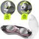 Очки для плавания TSUNAMI Anti-Fog 3 в 1 чехол, беруши и зажим для носа Pink (P-5905973401777) - изображение 3