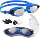 Очки для плавания TSUNAMI Anti-Fog 3 в 1 чехол, беруши и зажим для носа Blue (P-5905973401784) - изображение 1