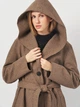 Пальто осеннее с капюшоном женское C&A 2180391 48 Коричневое (KAY2000001545171) - изображение 4