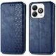 Чохол Deexe Rhombus Wallet для ZTE Blade A75 - Blue - зображення 1