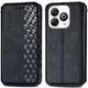 Чехол Deexe Rhombus Wallet для ZTE Blade A75 - Black - изображение 1