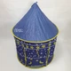 Палатка детская игровая складная 135×105 см, большая водонепроницаемая палатка-домик с окнами, дверью на липучке и сумкой-чехлом, для игр дома и на улице, полиэстер Синий, ZK-101-Blue - изображение 4