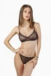 Комплект женский бюстгальтер с мягкой чашкой и стринги из сеточки Felisiya Lingerie Шоколадный 2005+204-111с XL - изображение 1
