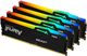 Pamięć RAM Kingston Fury DDR5-5200 65536MB PC5-41600 (Kit of 4x32768) FURY Beast RGB Black (KF552C40BBAK4-128) - obraz 1