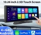 Відеореєстратор на торпедо 10.26" 4K Full HD сенсор 4G Sім GPS Android Wi-Fi Carplay Android Auto FM-трансмітер 2 камери TР99 - изображение 1