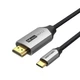 Кабель Vention Cotton Braided Type-C to HDMI Cable 1.5m Aluminum Alloy Type Black (CRBBG) - зображення 1
