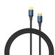 Кабель Vention Cotton Braided HDMI-A Male to Male HD Cable 8K 1.5m Aluminum Alloy Type Black-Blue (ALGLG) - зображення 2