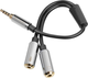 Kabel adapter Sharkoon 2 x Jack 3.5 - Jack 3.5 F/M 0.12 m PMP35 (4044951019632) - obraz 1