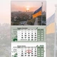Календар настінний квартальний на 2025 рік на 3 пружини "Український прапор над Києвом" сітка Мілітарі - зображення 2