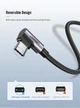 Кабель UGREEN US284 USB 2.0 to USB-C 90˚ QC3.0 Aluminum Shell with Braided 3A 3m Black (70255) - изображение 2