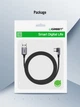Кабель UGREEN US284 USB 2.0 to USB-C 90˚ QC3.0 Aluminum Shell with Braided 3A 3m Black (70255) - изображение 7