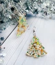 Серьги Ёлочка с зелёно-золотыми блёстками - изображение 3