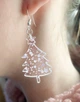 Серьги Ёлка с бело-розовыми блёстками - изображение 4