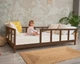 Детская деревянная кровать Монтессори BUSY WOOD на ножках Модель 10, Размер 160х80 см, Темный - изображение 4
