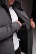 Пальто кашемировое R.A. Shoulder Straps Gray M серое 1679-M - изображение 8