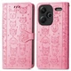 Чехол Embossed Cat and Dog для Xiaomi Redmi Note 13 Pro Plus 5G книжка кожа PU с визитницей розовый - изображение 7
