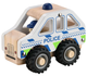 Samochód policyjny Magni Wooden police car with rubber wheels (5707594272268) - obraz 1