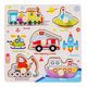 Дерев'яні пазли вкладиші С 77101 Транспорт, з малюнком під вкладишем - изображение 1