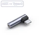 Перехідник адаптер кутовий Audio Aux 3.5 mm - Type-C Metal Gray - зображення 1