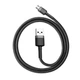 Кабель 1 м. USB to micro-USB gray/black, Cafule 2,4A Baseus для зарядки та передачі даних (CAMKLF-BG1) - зображення 2