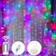 Гірлянда штора світлодіодна 3х2 м на 200 LED з пультом ДК 8 режимів світіння різнобарвна для вікна та святкового декору інтер'єру - зображення 3