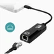 Провідний адаптер / перехідник USB Type C до Ethernet RJ45 LАN 10/100/1000 Мбіт/с для ПК, чорний (92515152) - зображення 2